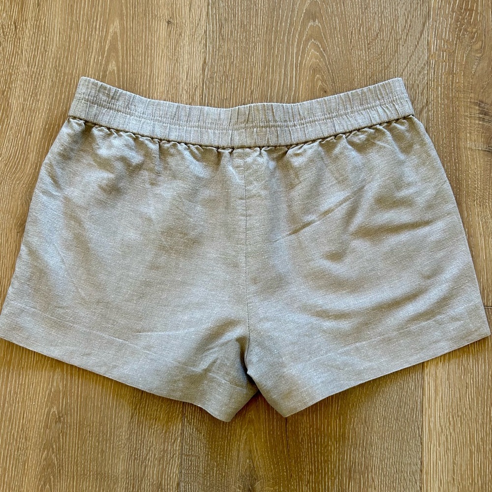 J Crew Linen & Cotton Oatmeal short with elastic waistband & front pockets, Sz 4 - Picture 4 of 8